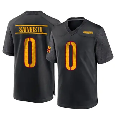 Mike Sainristil Men's Game Black Washington Commanders Alternate Jersey